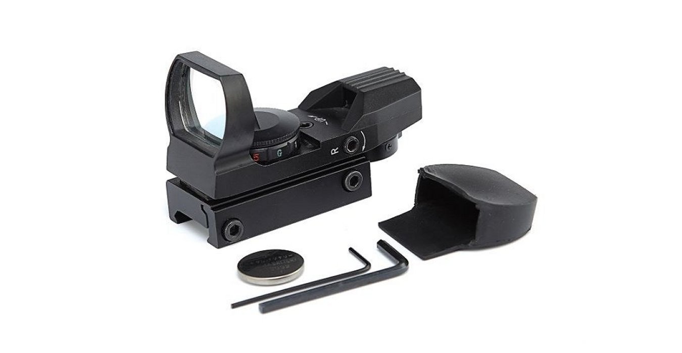 Mirino Reflex A Punto Rosso Con Interruttore Laterale – Supporto Universale E Filtro Anti-Riflesso Kill Flash – Marrone Scuro